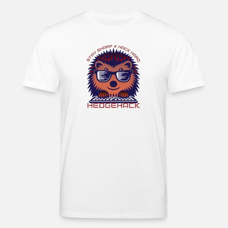 T-shirt Hérisson Coding Enthusiast - T-shirt bio CREATOR Stanley/Stella Unisexe - blanc