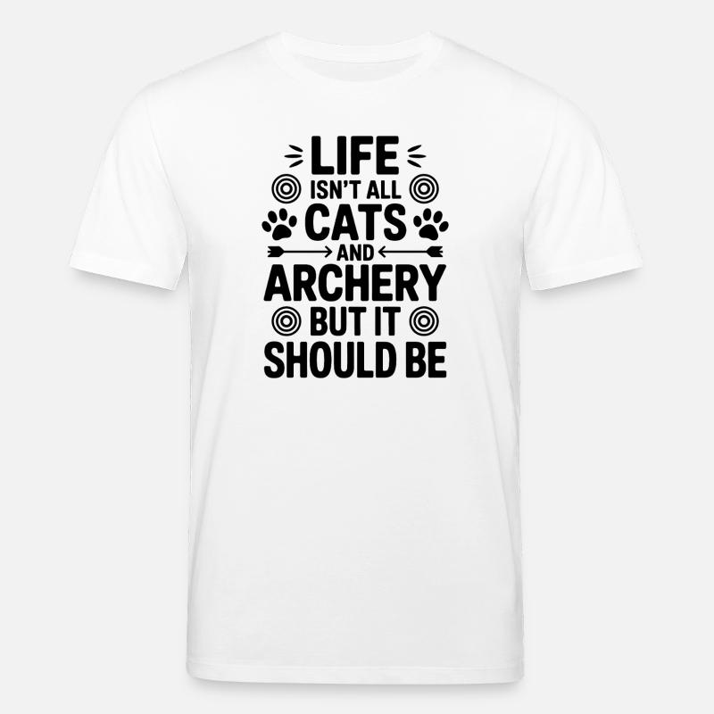 Bogenschießen Spruch Katzen Bogenschießen Geschenk - Stanley/Stella Unisex Bio-T-Shirt CREATOR  - Weiß