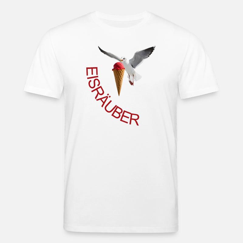 Möwe mit Eiscreme Eisräuber - Stanley/Stella Unisex Bio-T-Shirt CREATOR  - Weiß
