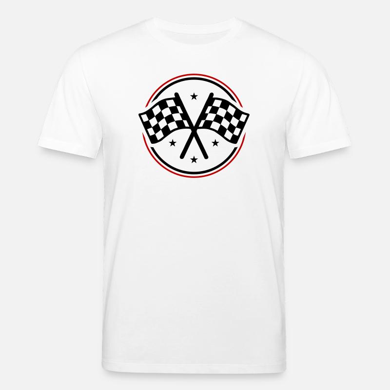 Drapeau de course à damier - T-shirt bio CREATOR Stanley/Stella Unisexe - blanc