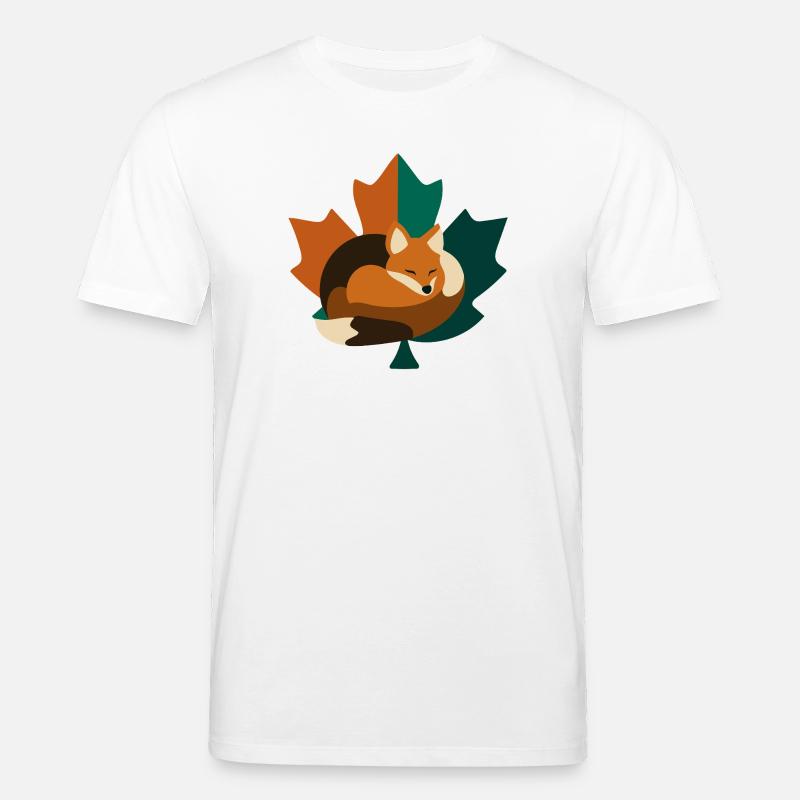 Renard en forme de feuille d’érable. - T-shirt bio CREATOR Stanley/Stella Unisexe - blanc