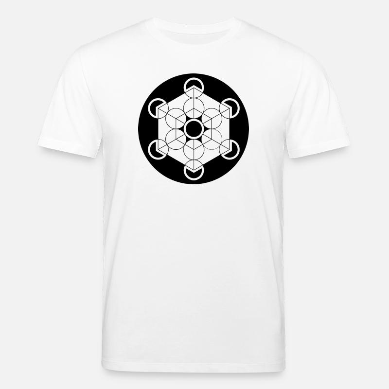 Crop circle cube de Metatron - T-shirt bio CREATOR Stanley/Stella Unisexe - blanc