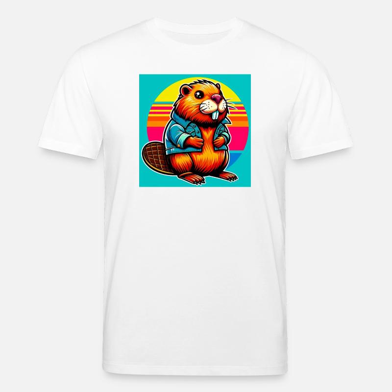 bóbr - Ekologiczna koszulka typu unisex Stanley/Stella CREATOR  - biały