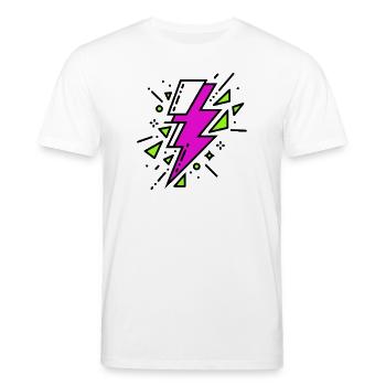 Contemporary Violet and Green Ray - Stanley/Stella CREATOR Unisex Organic T-Shirt - white - Front - Alina (178cm) & Michal (187cm)
