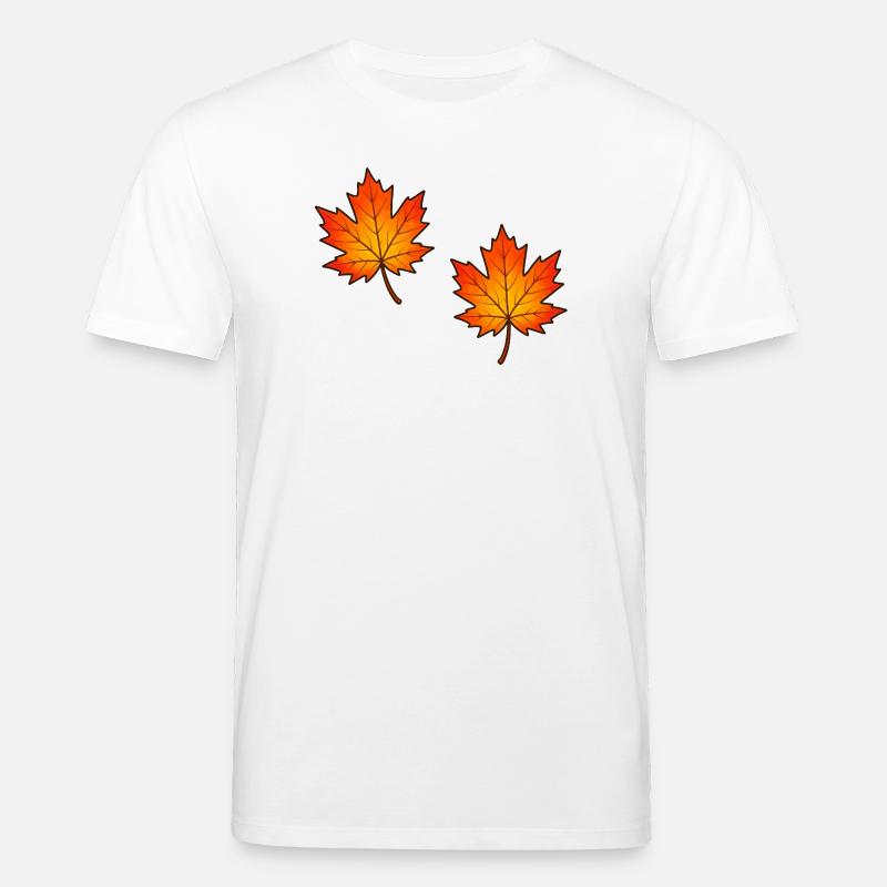 Illustration de feuilles d’érable d’automne - T-shirt bio CREATOR Stanley/Stella Unisexe - blanc