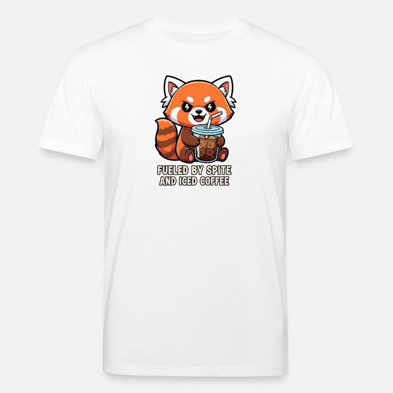 Freches Waschbär-Kaffee-Meme-Design - Stanley/Stella Unisex Bio-T-Shirt CREATOR  - Weiß