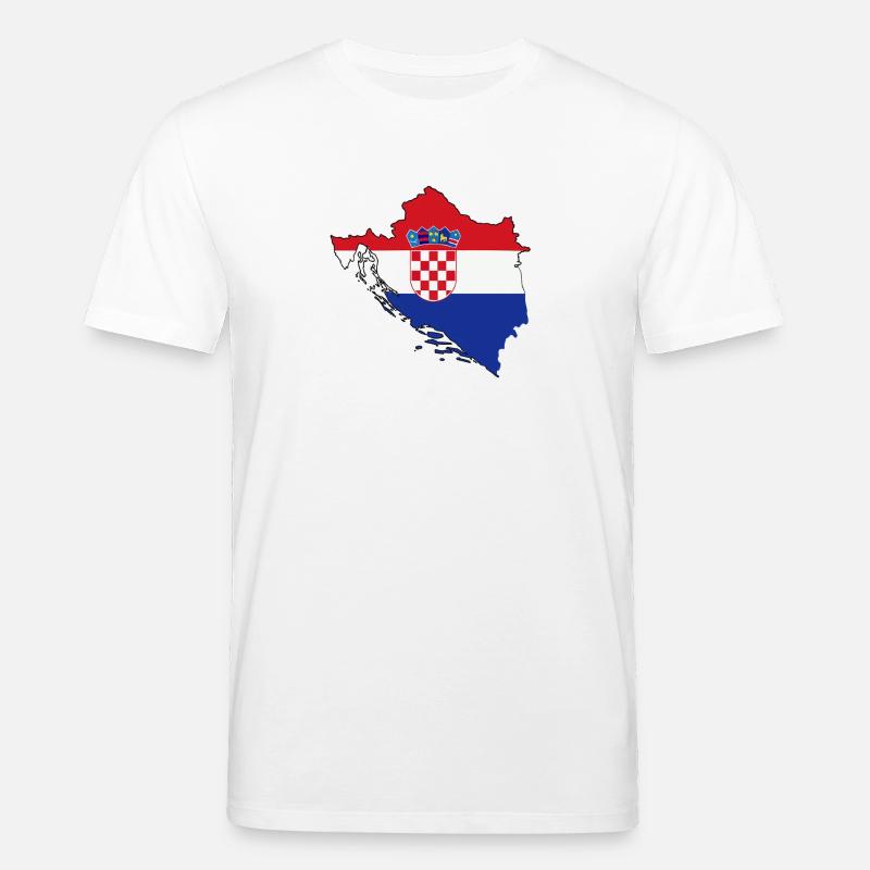 Contour du pays croate avec drapeau - T-shirt bio CREATOR Stanley/Stella Unisexe - blanc