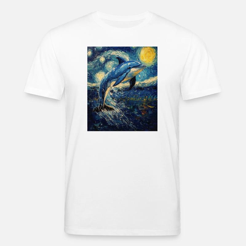 Delfin Van Gogh Style Starry  - Stanley/Stella Unisex Bio-T-Shirt CREATOR  - Weiß