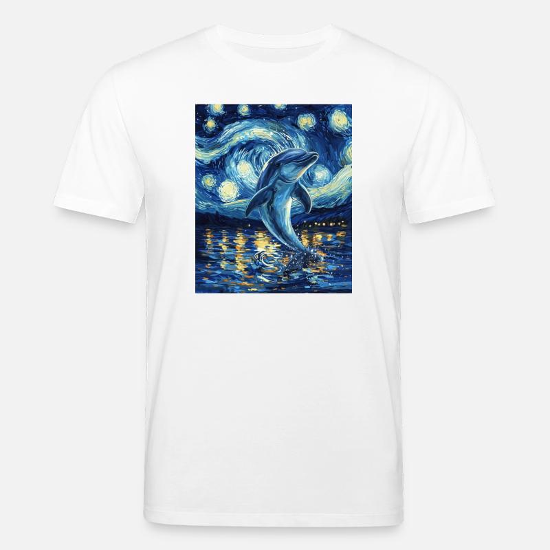 Delfin Van Gogh Style Starry - Stanley/Stella Unisex Bio-T-Shirt CREATOR - Weiß