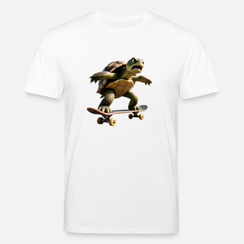 Aggro-Skater-Schildkröte – Hardcore Turtle - Stanley/Stella Unisex Bio-T-Shirt CREATOR  - Weiß