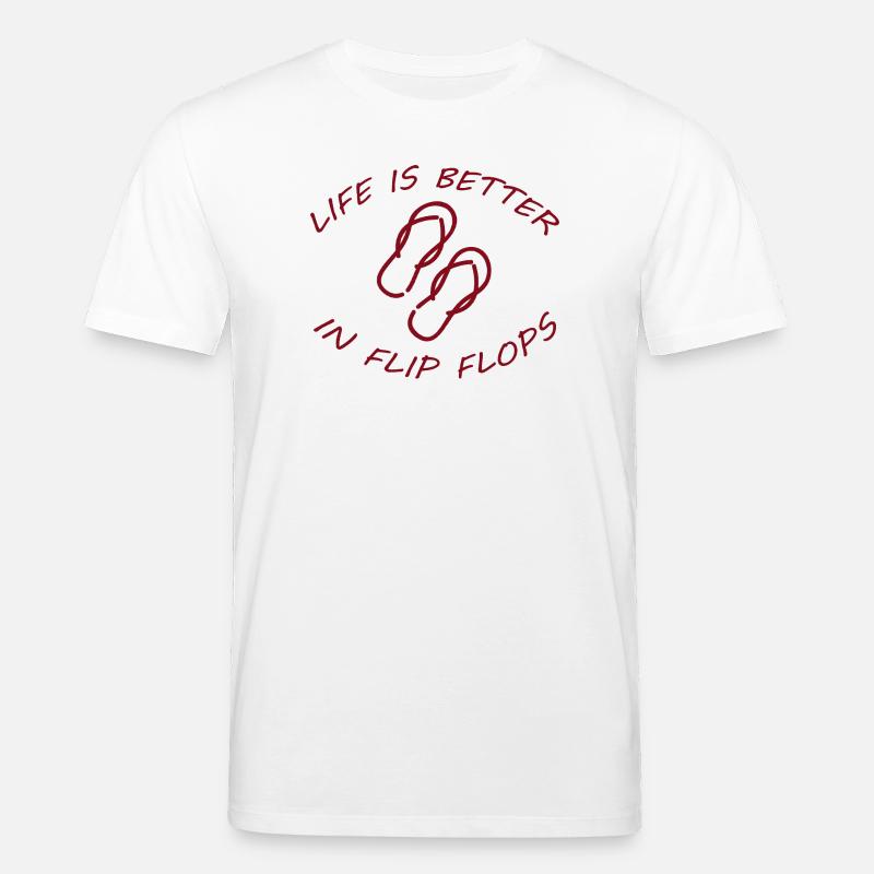 LIFE IS BETTER IN FLIP FLOPS - Stanley/Stella Unisex Bio-T-Shirt CREATOR - Weiß