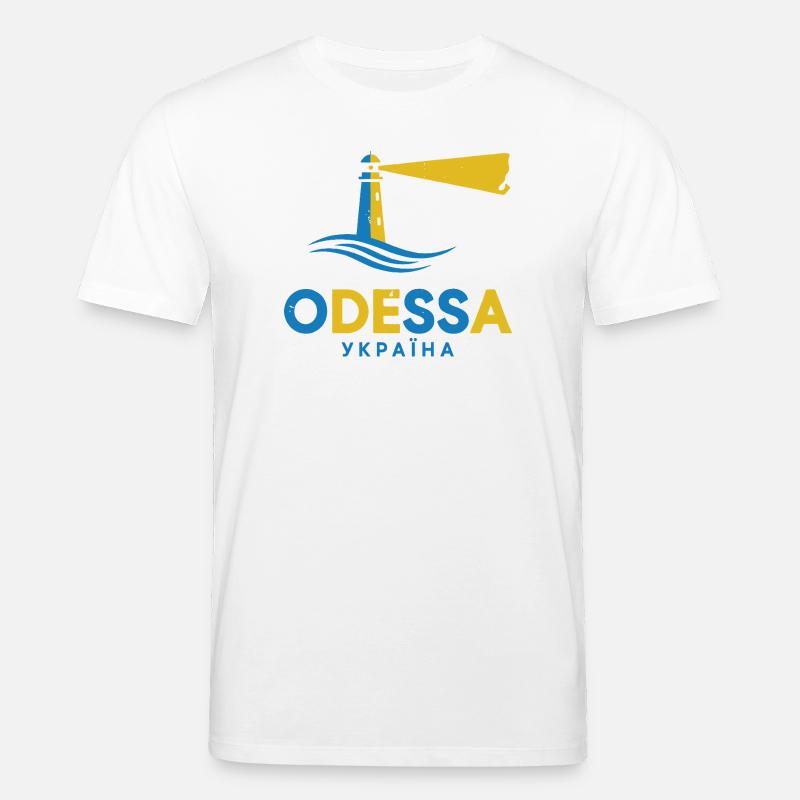 Phare d’Odessa Scène de Nuit Tee - T-shirt bio CREATOR Stanley/Stella Unisexe - blanc