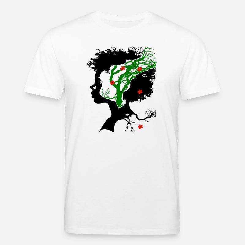 Arbre abstrait avec des fleurs - T-shirt bio CREATOR Stanley/Stella Unisexe - blanc