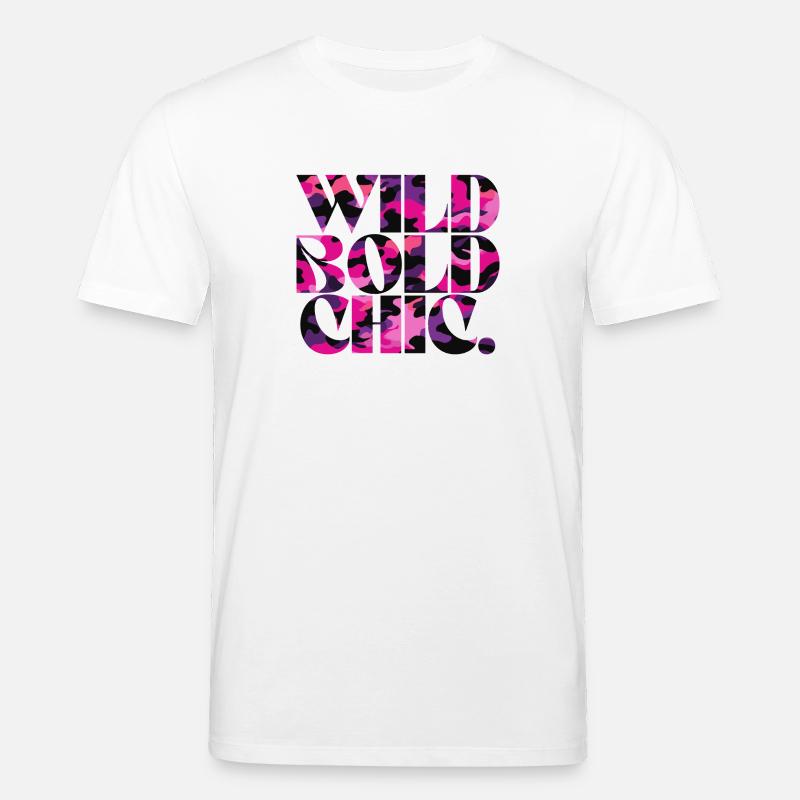Wild Bold Chic Camo Motif Design - T-shirt bio CREATOR Stanley/Stella Unisexe - blanc