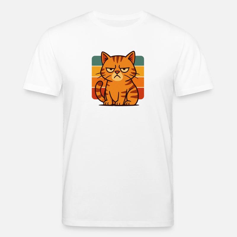 Mürrische Katze auf Retro-Gürteln - Stanley/Stella Unisex Bio-T-Shirt CREATOR  - Weiß