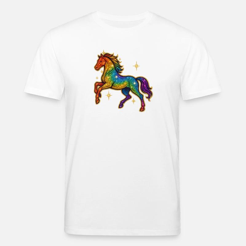 Regenbogen Pferd | Einhorn Glitzertraum - Stanley/Stella Unisex Bio-T-Shirt CREATOR  - Weiß