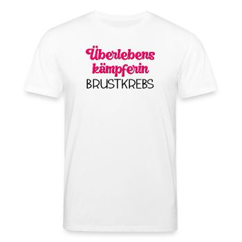SURVIVAL FIGHTER BREAST CANCER - Stanley/Stella CREATOR Unisex Organic T-Shirt - white - Front - Alina (178cm) & Michal (187cm)