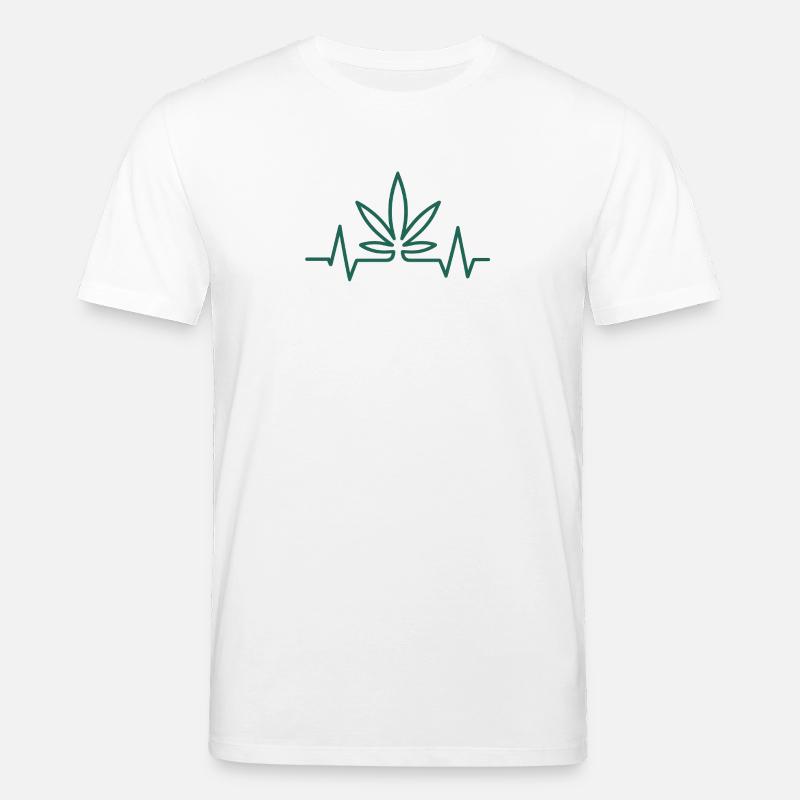 Herzschlag Hanfblatt - Stanley/Stella Unisex Bio-T-Shirt CREATOR  - Weiß