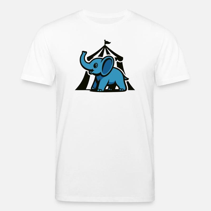 Blue Circus Elephant - Stanley/Stella CREATOR Unisex Organic T-Shirt - white