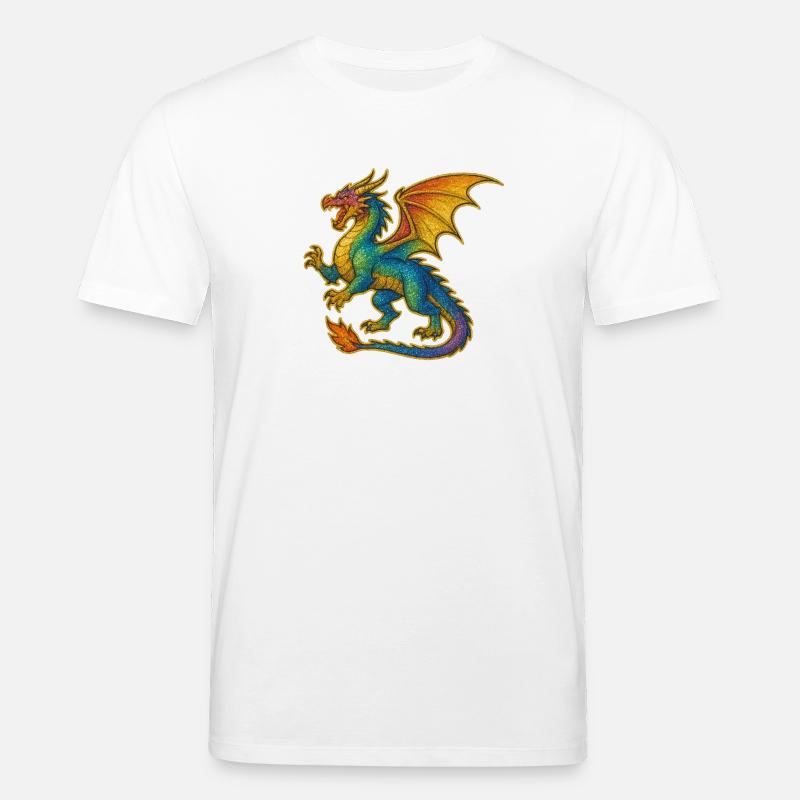 Regenbogen Glitzerdrache - Stanley/Stella Unisex Bio-T-Shirt CREATOR  - Weiß