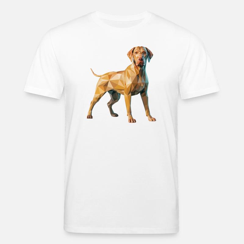 Brauner Hund - Cooles Low-Poly-Logo - Stanley/Stella Unisex Bio-T-Shirt CREATOR  - Weiß