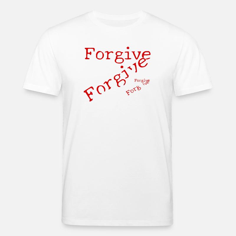 Le pardon en typographie rouge - T-shirt bio CREATOR Stanley/Stella Unisexe - blanc