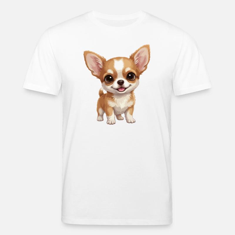Chiot Chihuahua mignon aux grands yeux - T-shirt bio CREATOR Stanley/Stella Unisexe - blanc