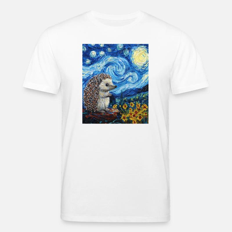  Igel Van Gogh Style Starry Night - Stanley/Stella Unisex Bio-T-Shirt CREATOR  - Weiß