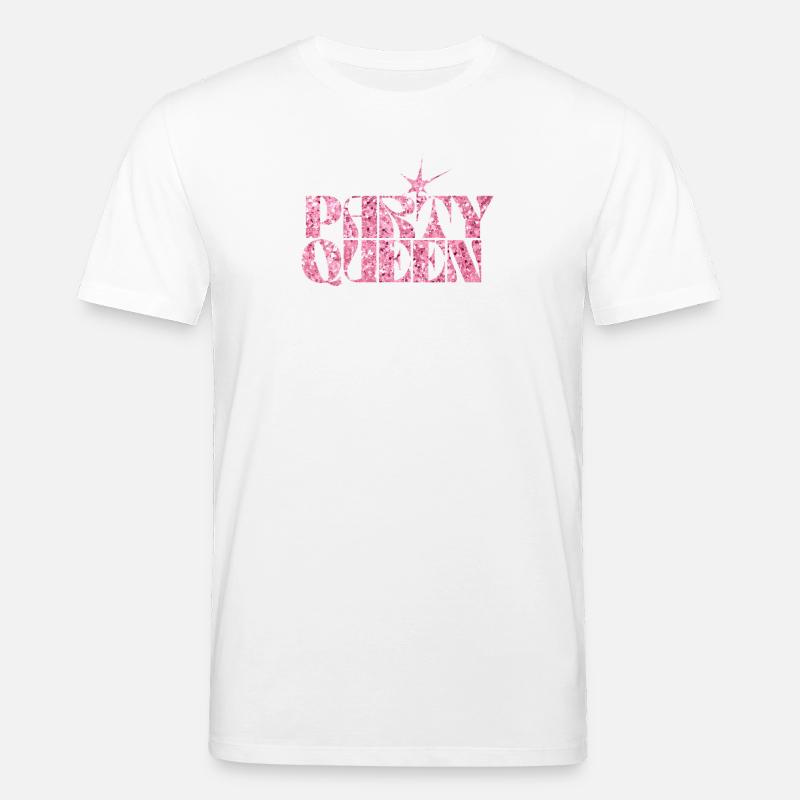 Party Queen Glitzer Text - Stanley/Stella Unisex Bio-T-Shirt CREATOR  - Weiß