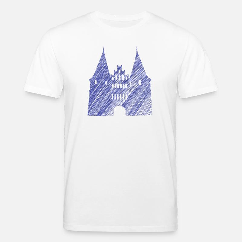 Lübeck Wahrzeichen Blau | Scribble Look - Stanley/Stella Unisex Bio-T-Shirt CREATOR  - Weiß