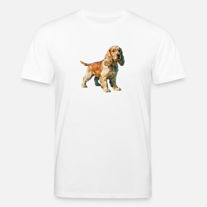 Cocker Spaniel - Cooles Low-Poly-Logo - Stanley/Stella Unisex Bio-T-Shirt CREATOR  - Weiß
