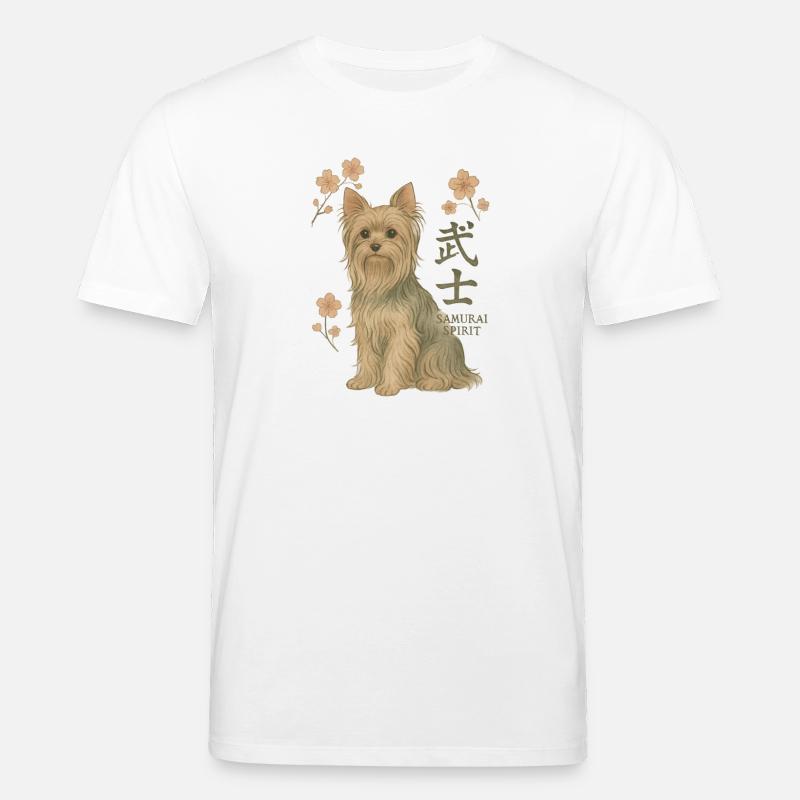 Chien Yorkshire Terrier - Samurai Spirit - T-shirt bio CREATOR Stanley/Stella Unisexe - blanc