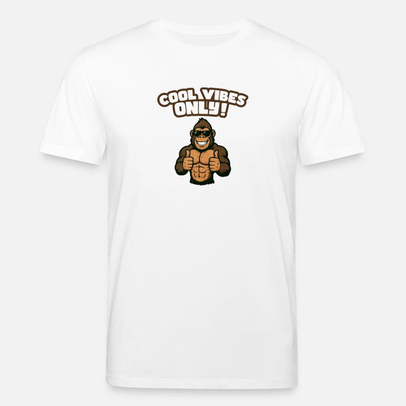 Gorille aux vibrations cool - T-shirt bio CREATOR Stanley/Stella Unisexe - blanc