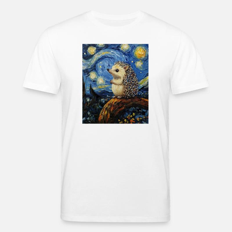  Igel Van Gogh Style Starry Night - Stanley/Stella Unisex Bio-T-Shirt CREATOR  - Weiß