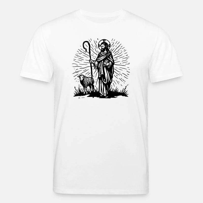Illustration du Bon Pasteur - T-shirt bio CREATOR Stanley/Stella Unisexe - blanc