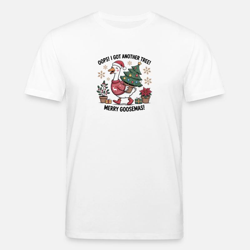 Weihnachtsstorch mit Baum und Weihnachtsgeschenken - Stanley/Stella Unisex Bio-T-Shirt CREATOR - Weiß