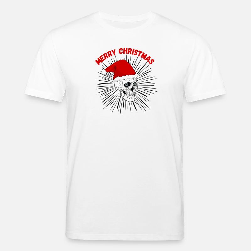 Weihnachtsschädel mit rotem Gothic Hut - Stanley/Stella Unisex Bio-T-Shirt CREATOR  - Weiß