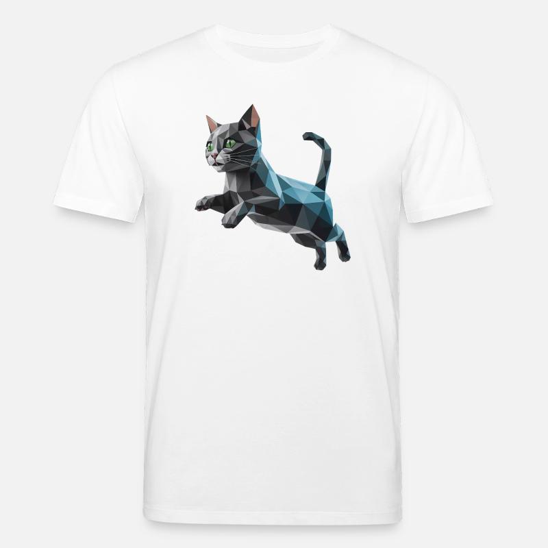 Chaton - Cool Low Poly Logo - T-shirt bio CREATOR Stanley/Stella Unisexe - blanc