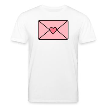 Liebesbrief mit Herz - Stanley/Stella Unisex Bio-T-Shirt CREATOR  - Weiß - Vorne - Alina (178cm) & Michal (187cm)