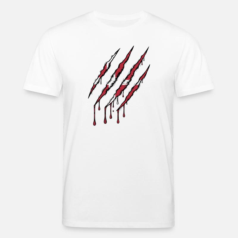 Danemark griffe grunge dannebrog drapeau scratch - T-shirt bio CREATOR Stanley/Stella Unisexe - blanc