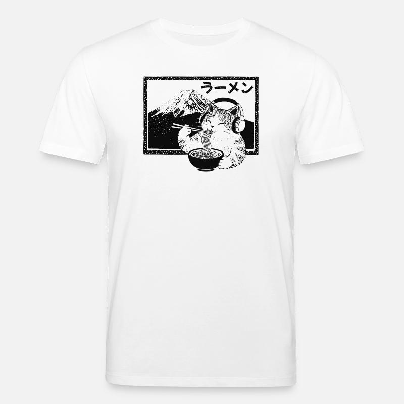 Ramen Kitten Mount Fuji - Stanley/Stella Unisex Bio-T-Shirt CREATOR  - Weiß