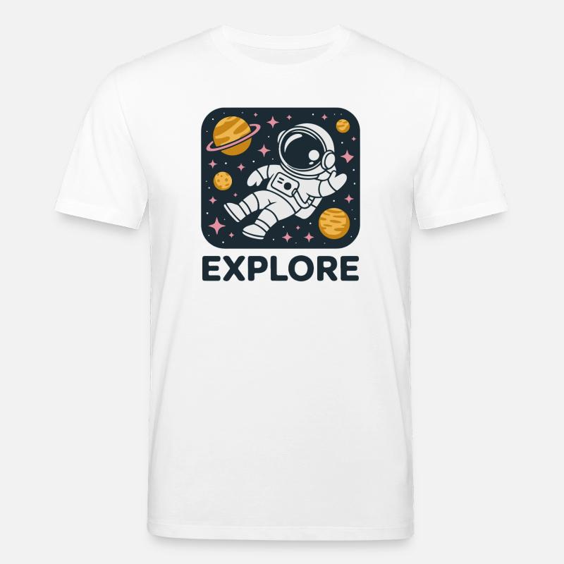 Explorez l’astronaute de l’espace - T-shirt bio CREATOR Stanley/Stella Unisexe - blanc