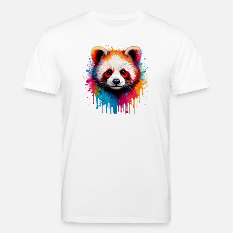 Panda Aquarellfarben Explosion - Stanley/Stella Unisex Bio-T-Shirt CREATOR - Weiß