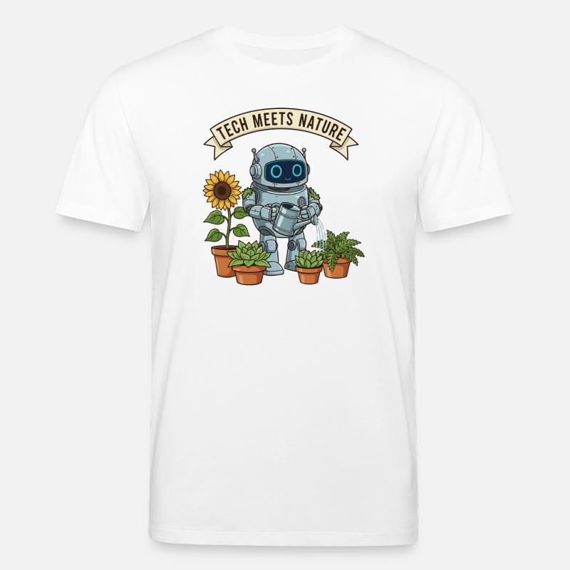 Tech trifft Natur Roboter Gärtner - Stanley/Stella Unisex Bio-T-Shirt CREATOR  - Weiß