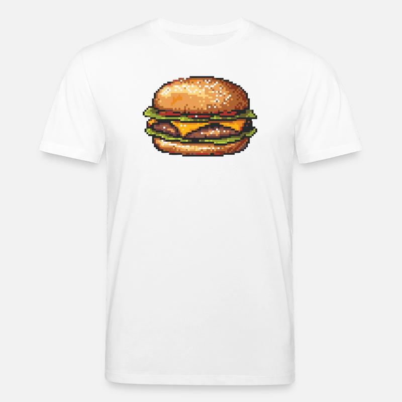 Hamburger 8 bits Pixel Art - T-shirt bio CREATOR Stanley/Stella Unisexe - blanc