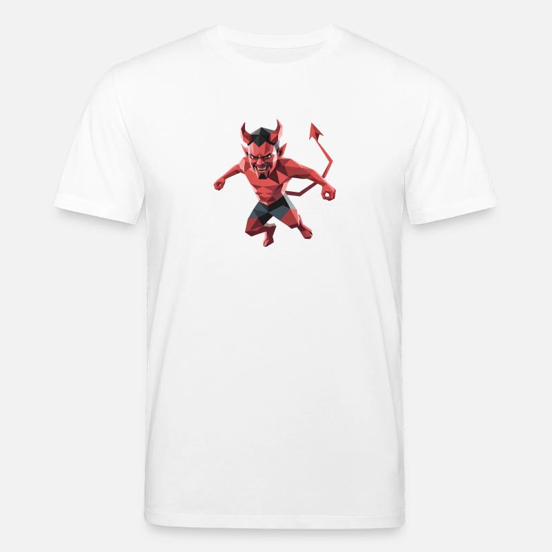 Devil - Cool Low Poly Logo - T-shirt bio CREATOR Stanley/Stella Unisexe - blanc