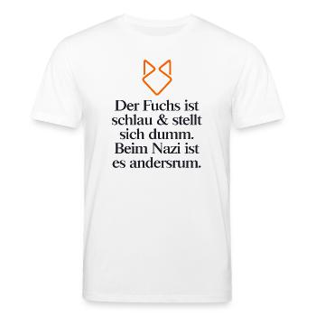 STATEMENT GEGEN RECHTS - Stanley/Stella Unisex Bio-T-Shirt CREATOR  - Weiß - Vorne - Alina (178cm) & Michal (187cm)