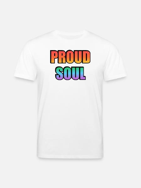 Proud Soul Gradient Typography - Stanley/Stella CREATOR Unisex Organic T-Shirt - white