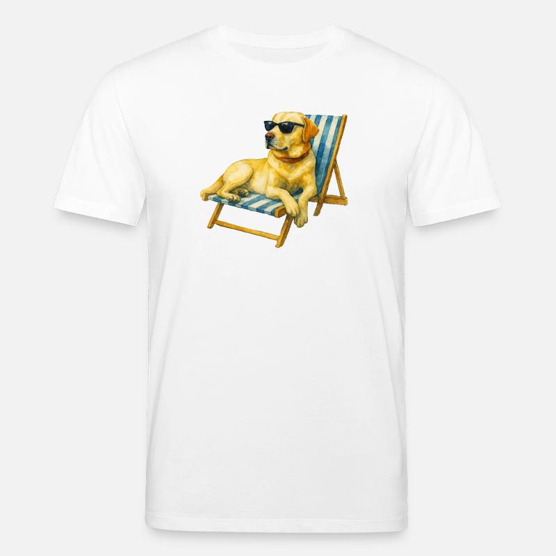 Labrador Hund Sommer Chill Geschenkidee - Stanley/Stella Unisex Bio-T-Shirt CREATOR  - Weiß