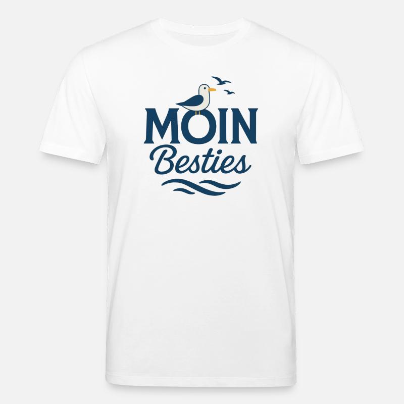 Moin Besties Salutation de la mer - T-shirt bio CREATOR Stanley/Stella Unisexe - blanc